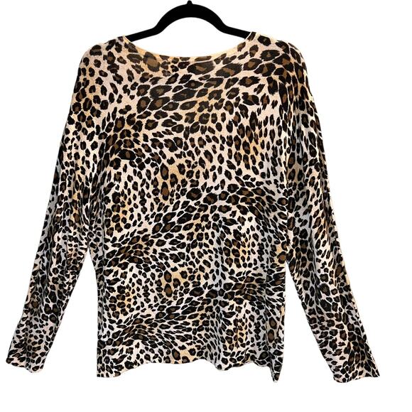 Colourworks Pullover Sweater Size Large Cheetah Print Brown Black Tan - Picture 3 of 16